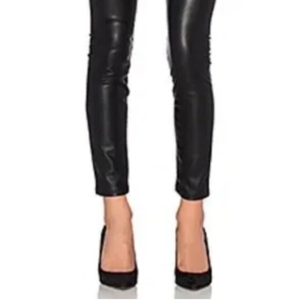 MOTHER Black Faux Leather High Waisted Seamless Looker Pants Size 28 - Picture 5 of 11